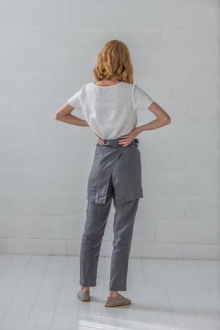 Midi Linen Half Apron Old Linen Mill 