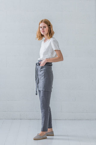 Midi Linen Half Apron Old Linen Mill 