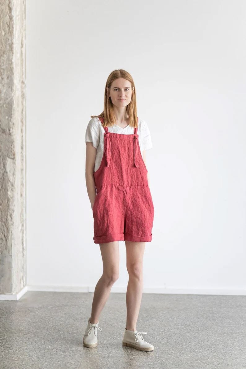 Midi Linen Summer Jumpsuit Old Linen Mill 