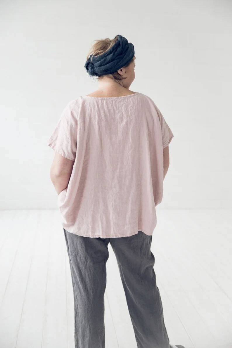 Minimalist Handmade Linen Top Old Linen Mill 