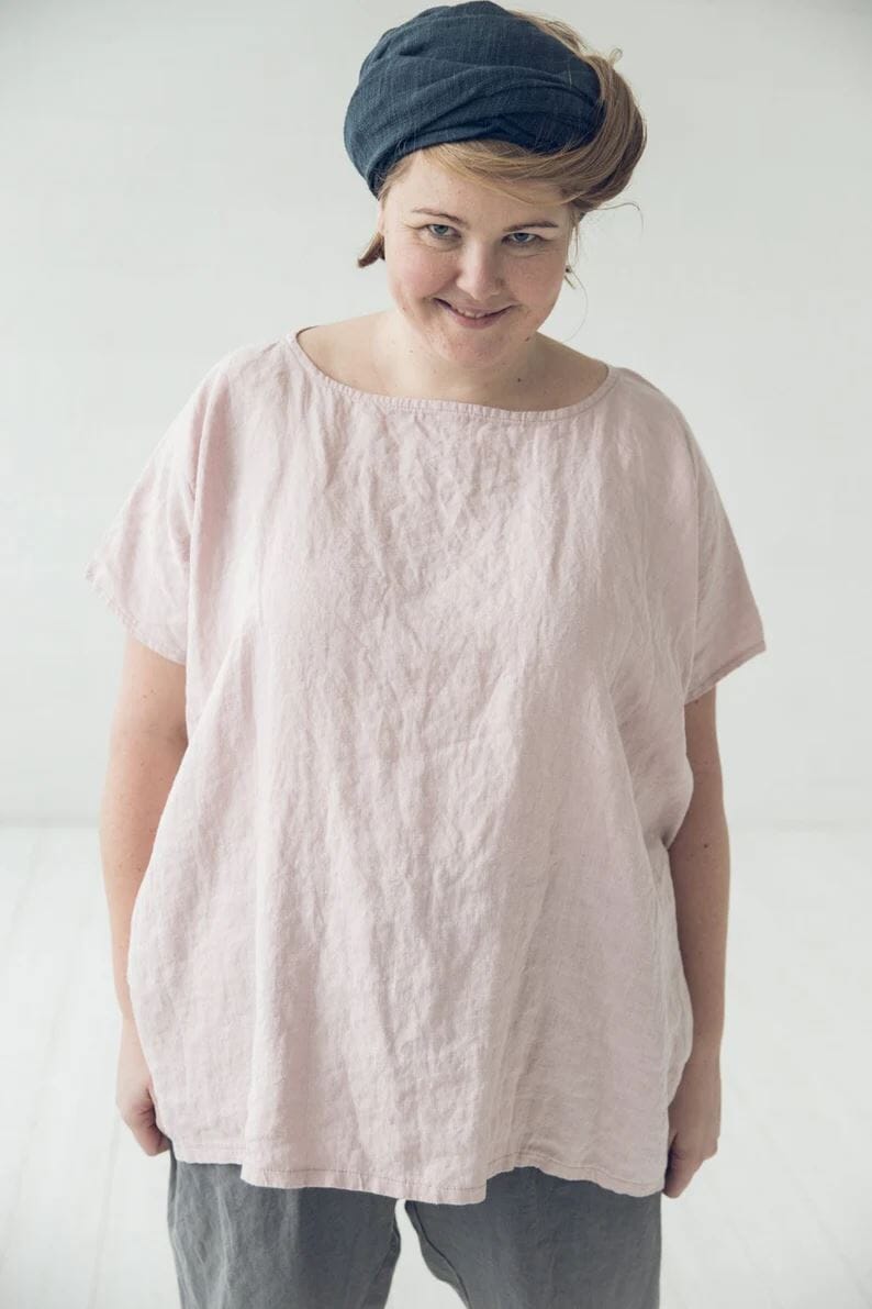 Minimalist Handmade Linen Top Old Linen Mill 