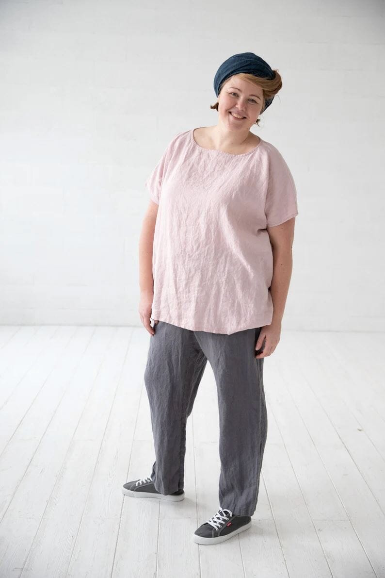 Minimalist Handmade Linen Top Old Linen Mill 