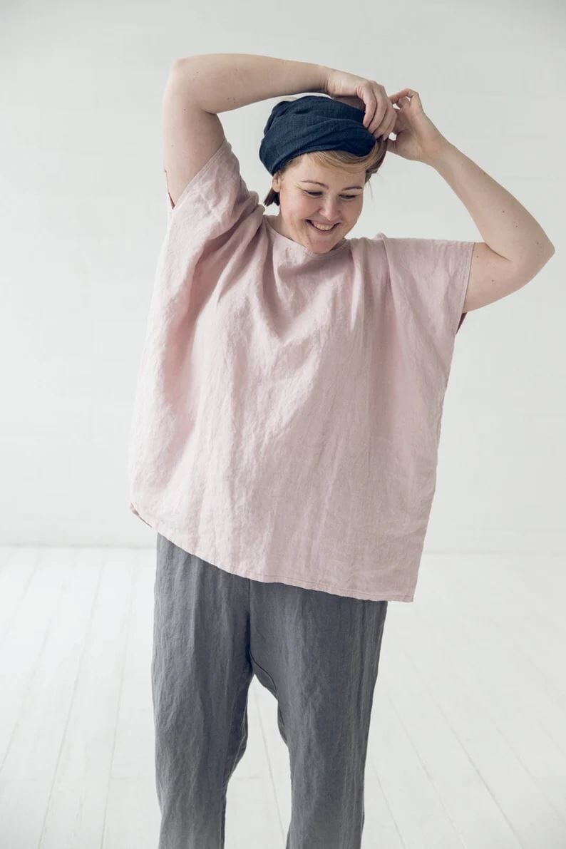 Minimalist Handmade Linen Top Old Linen Mill 