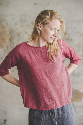 Minimalist Linen Blouse Old Linen Mill 