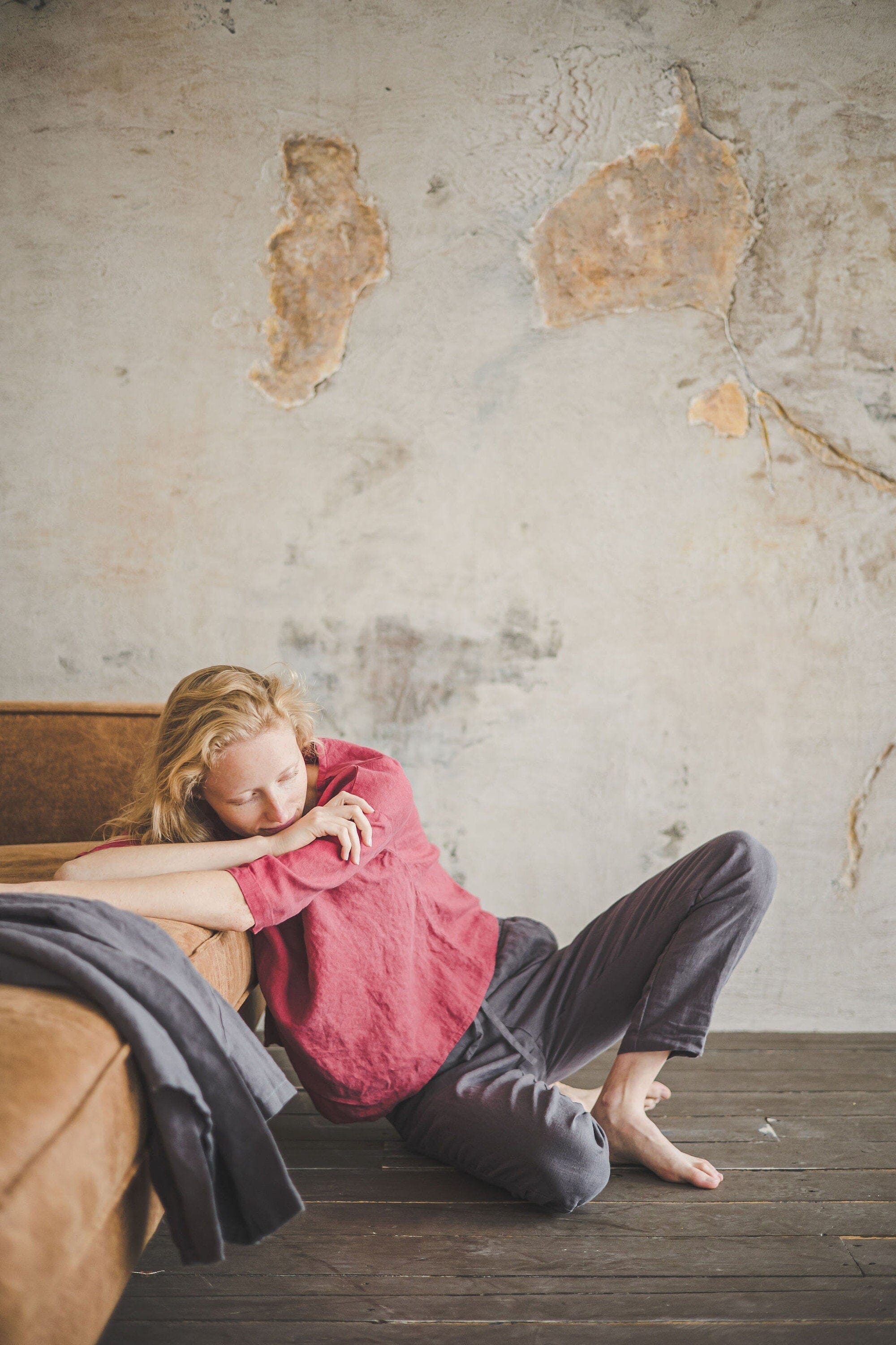 Minimalist Linen Blouse Old Linen Mill 