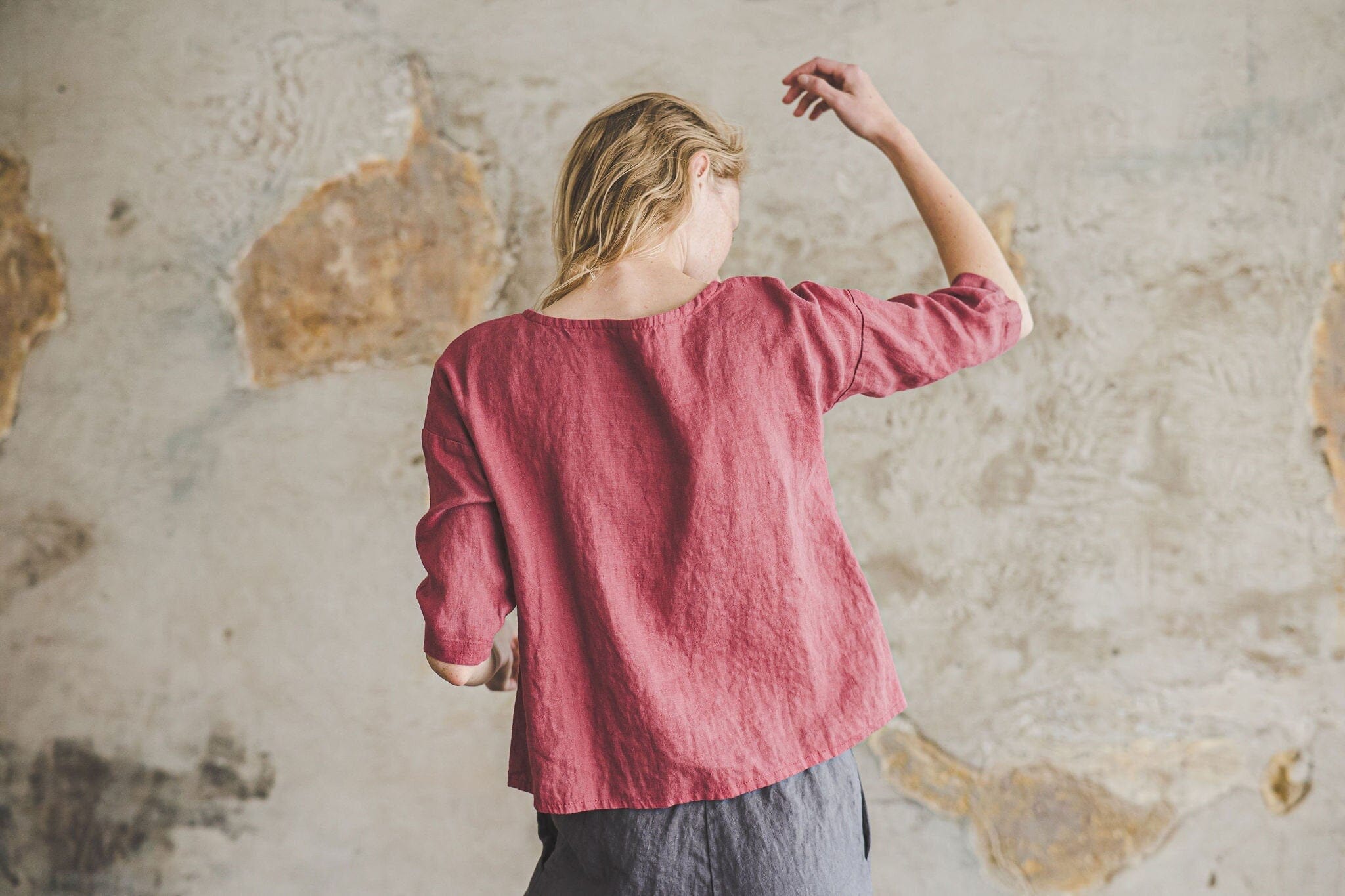 Minimalist Linen Blouse Old Linen Mill 
