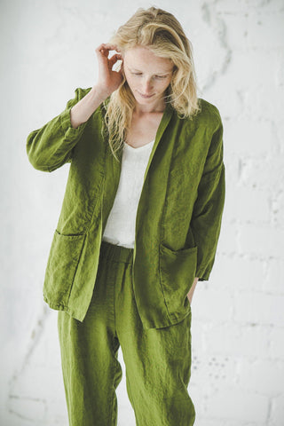 Minimalist Linen Cardigan for Women Old Linen Mill 