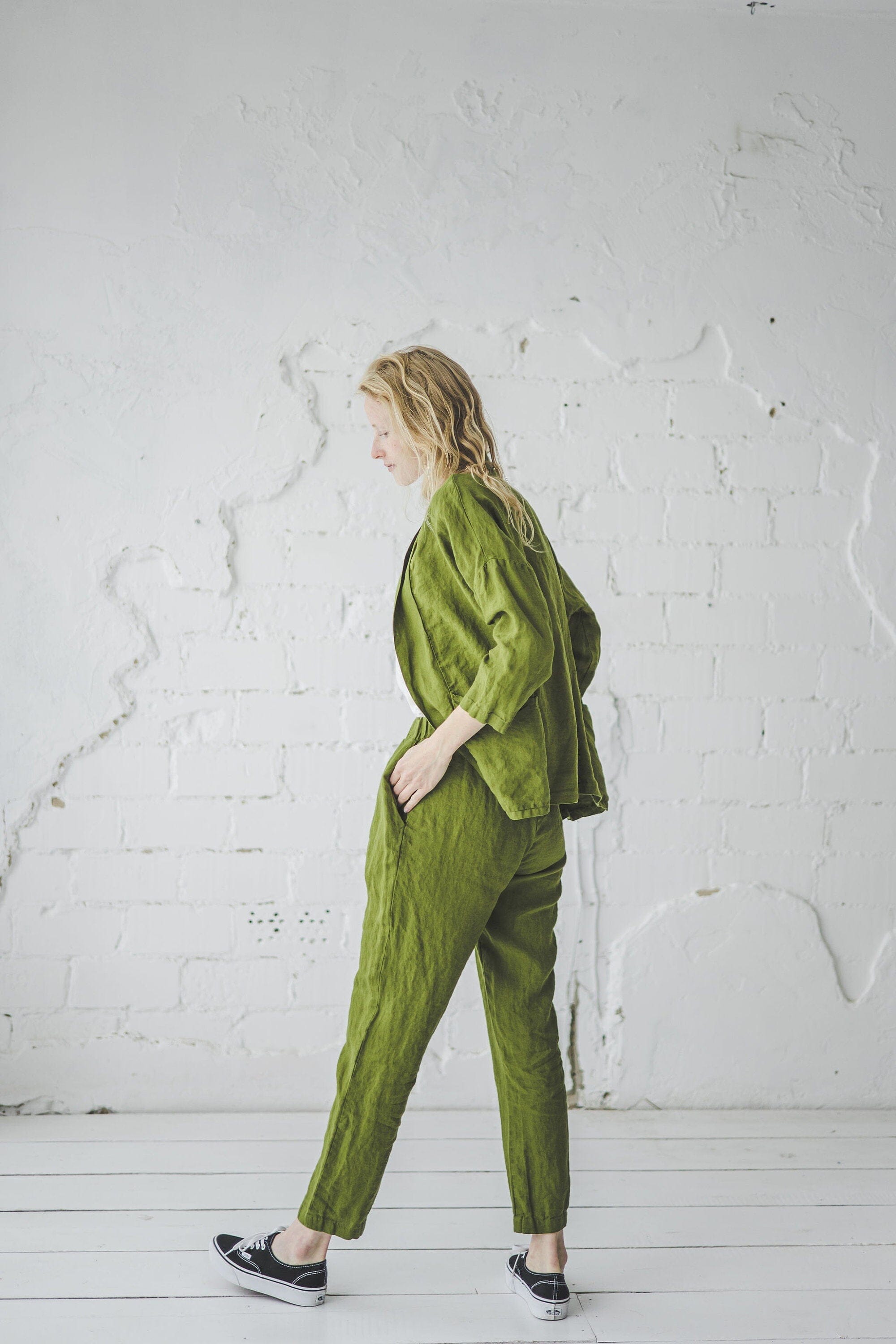 Minimalist Linen Cardigan for Women Old Linen Mill 