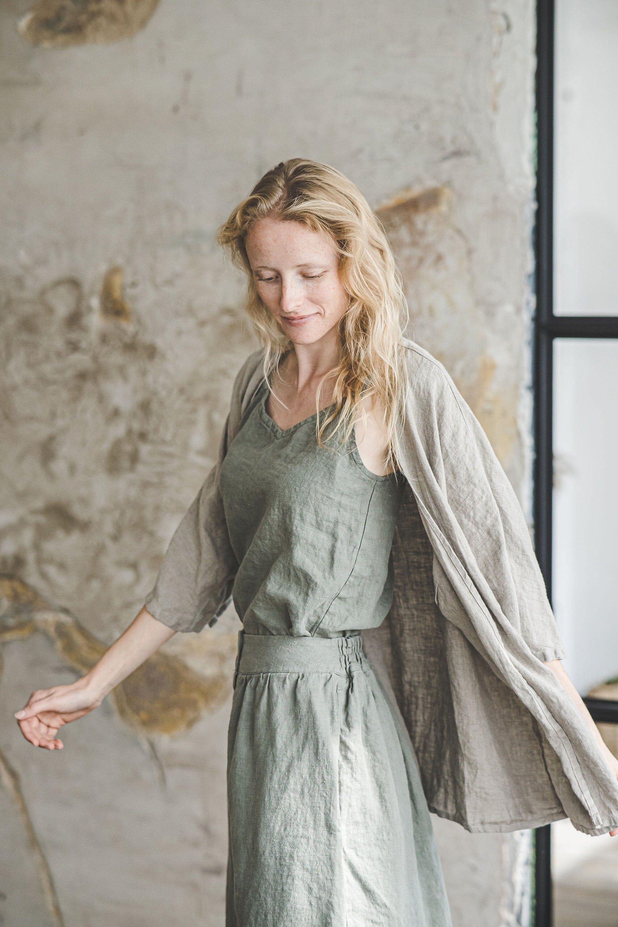 Minimalist Summer Linen Blouse Old Linen Mill 