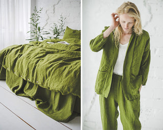moss green linen color - Old Linen Mill