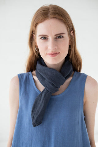 Multifunction Scarf Old Linen Mill Charcoal Blue 