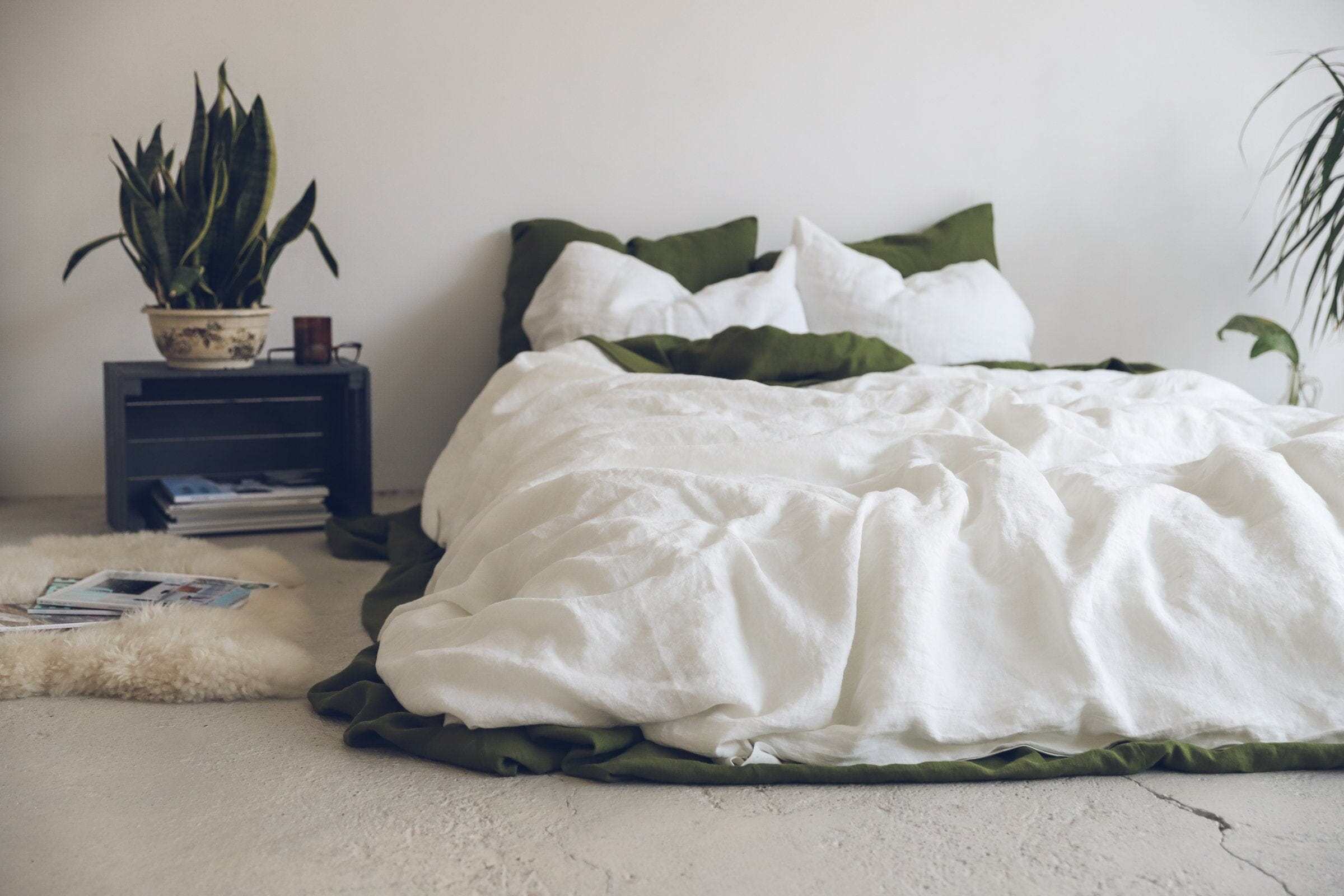 Natural Linen Ivory Bedding Set Old Linen Mill Ivory US/CA Single 