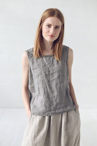 Natural Linen Sleeveless Blouse Old Linen Mill 