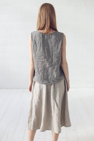 Natural Linen Sleeveless Blouse Old Linen Mill 