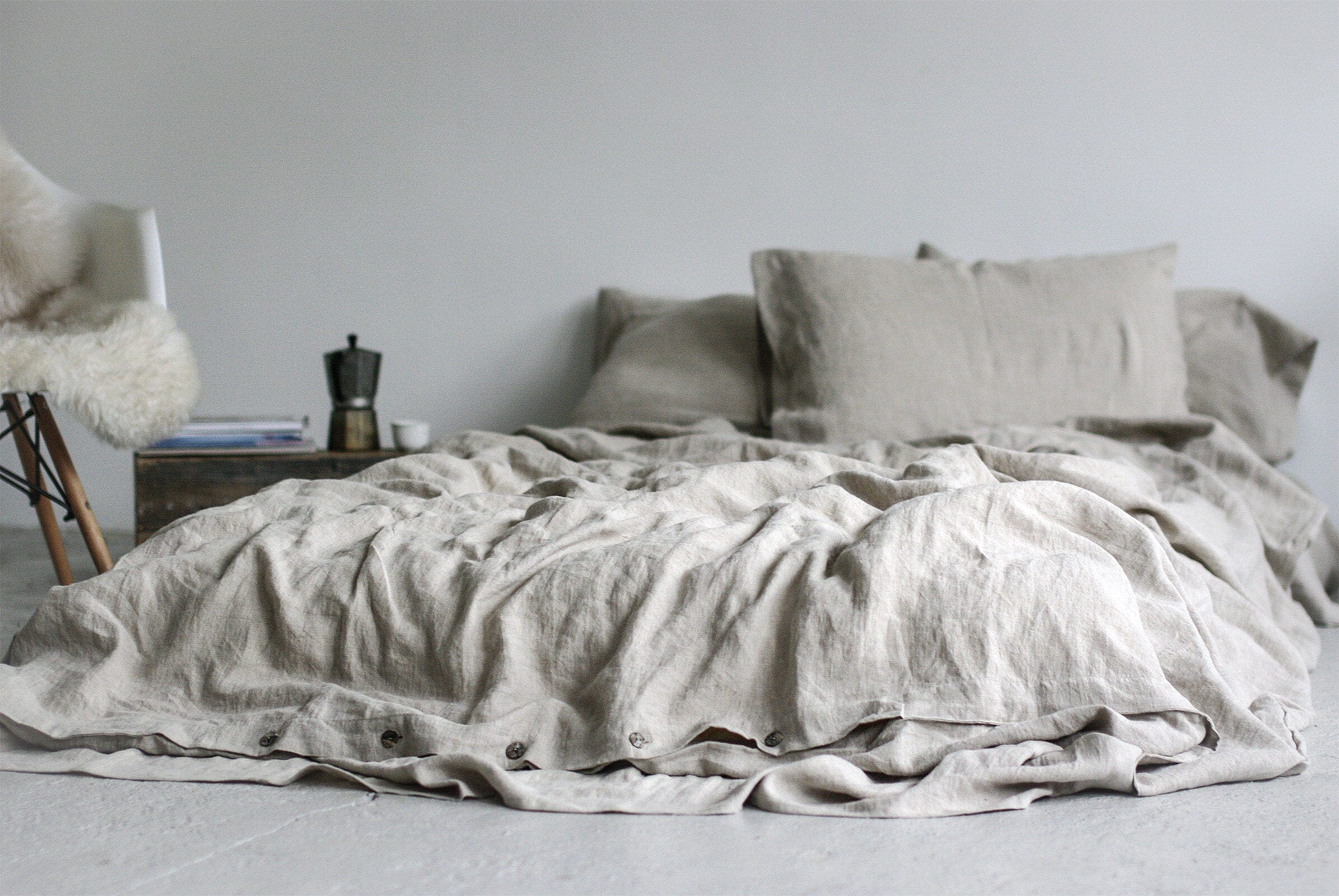 Natural Soft Linen Bedding Gift Set Old Linen Mill 