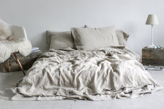 Natural Soft Linen Bedding Gift Set Old Linen Mill Natural Linen US/CA Single 