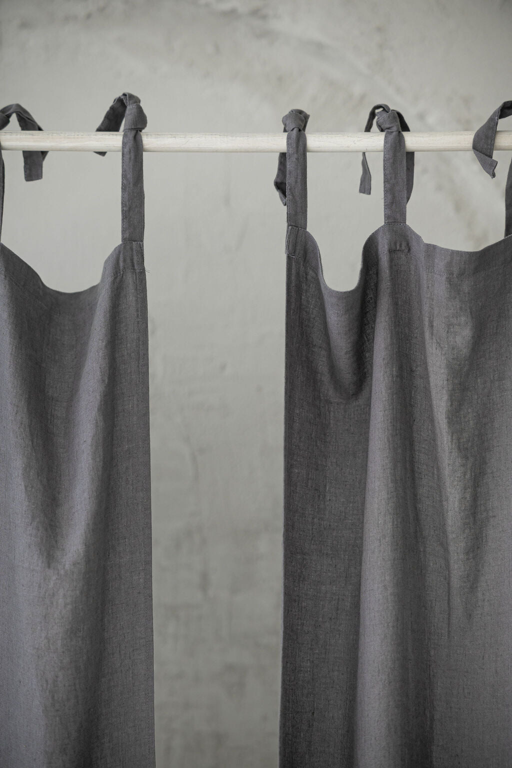 Natural Soft Linen Curtain Panel with Ties Old Linen Mill