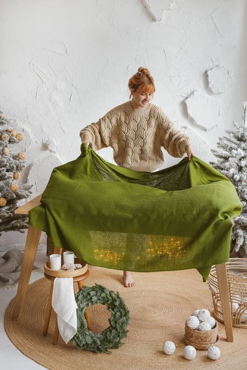 Natural Soft Linen Dining Tablecloth Old Linen Mill 