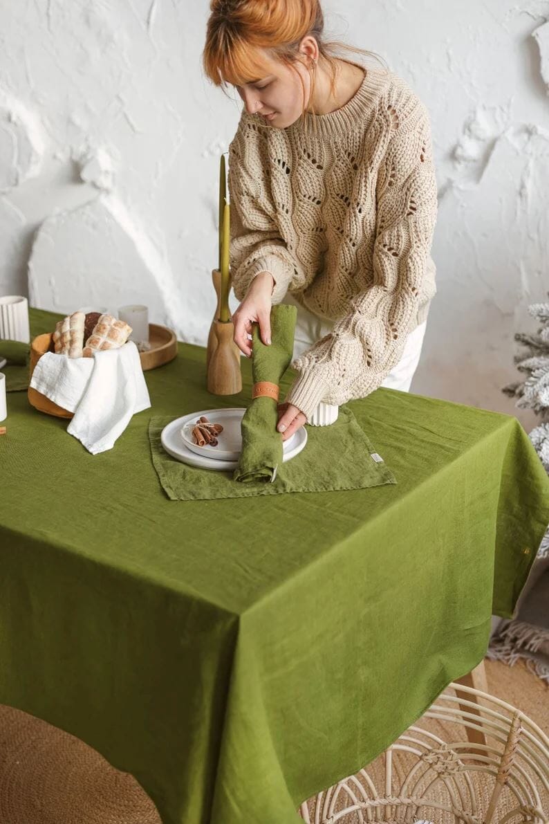 Natural Soft Linen Dining Tablecloth Old Linen Mill 