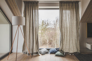 Natural Soft Linen Drapes Curtain Old Linen Mill Coffee 140 x 220 cm; 55" x 87" 