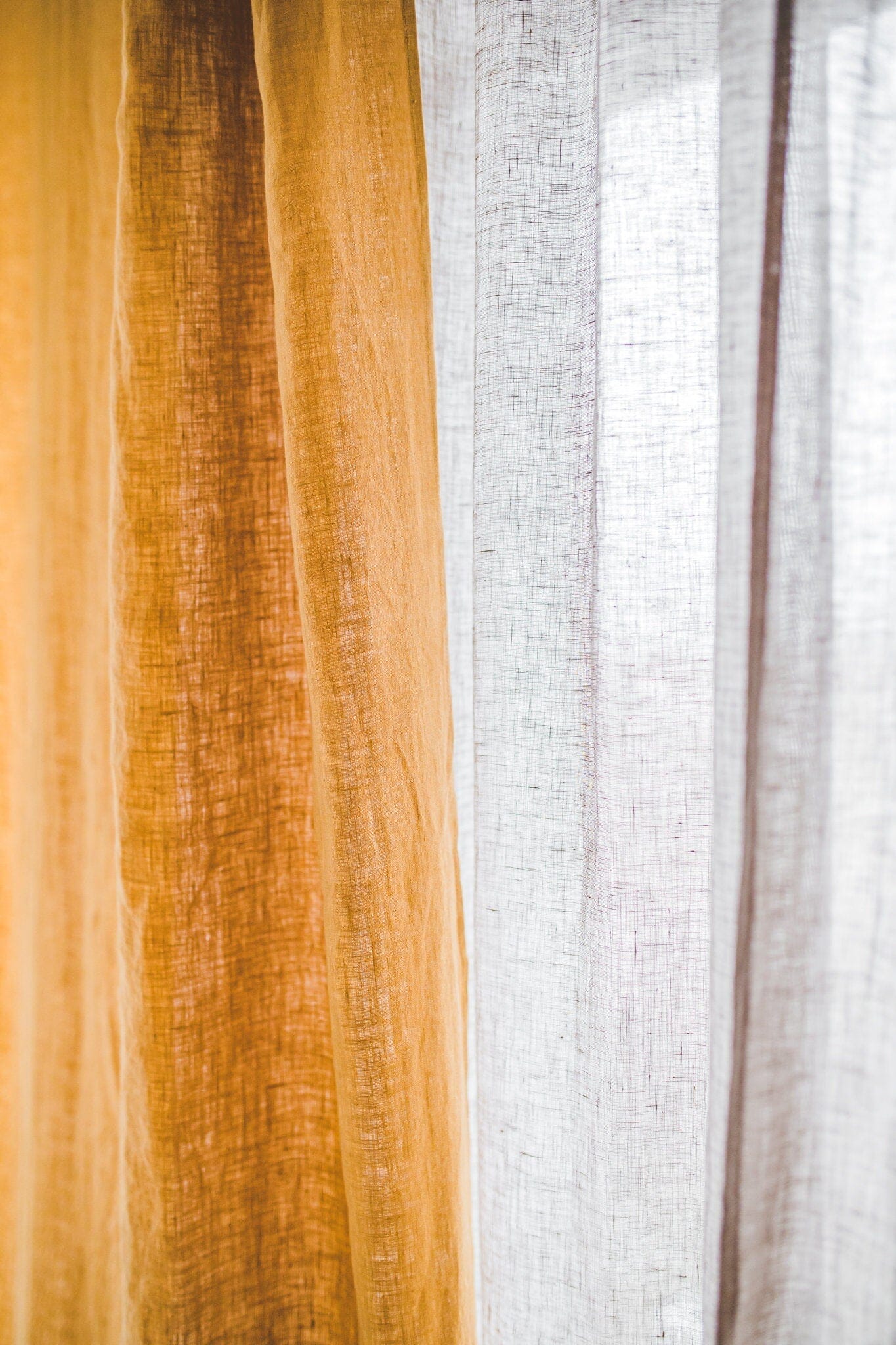 Natural Soft Linen Drapes Ties Top Curtain Panel Old Linen Mill 