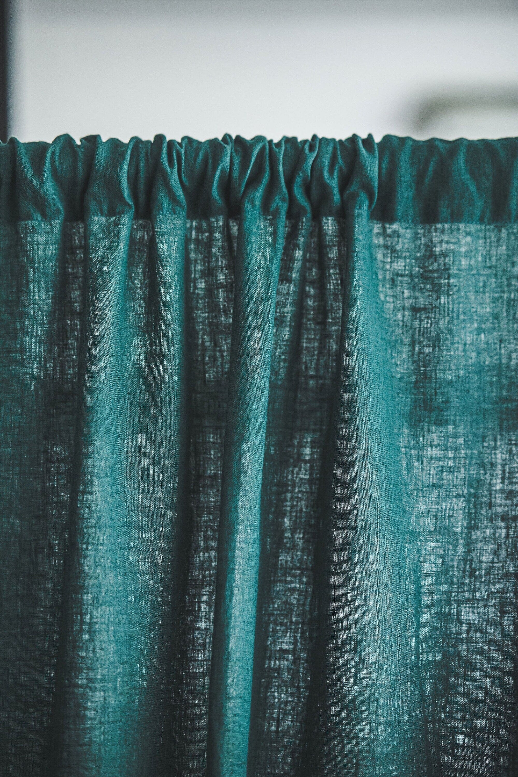 Ripple Fold Natural Linen Curtains, European Linen