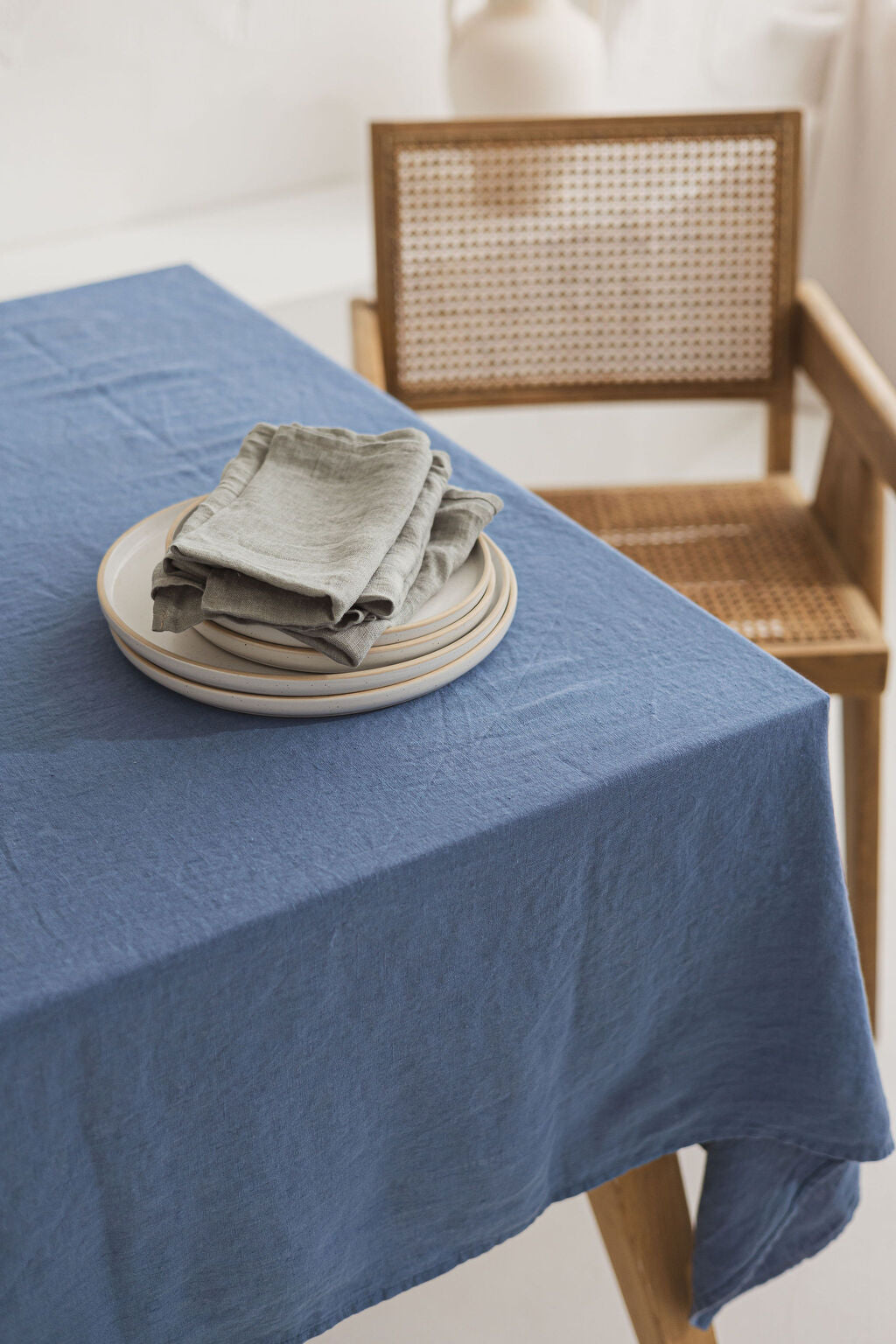 Ocean Blue Linen Tablecloth – Various Sizes Old Linen Mill