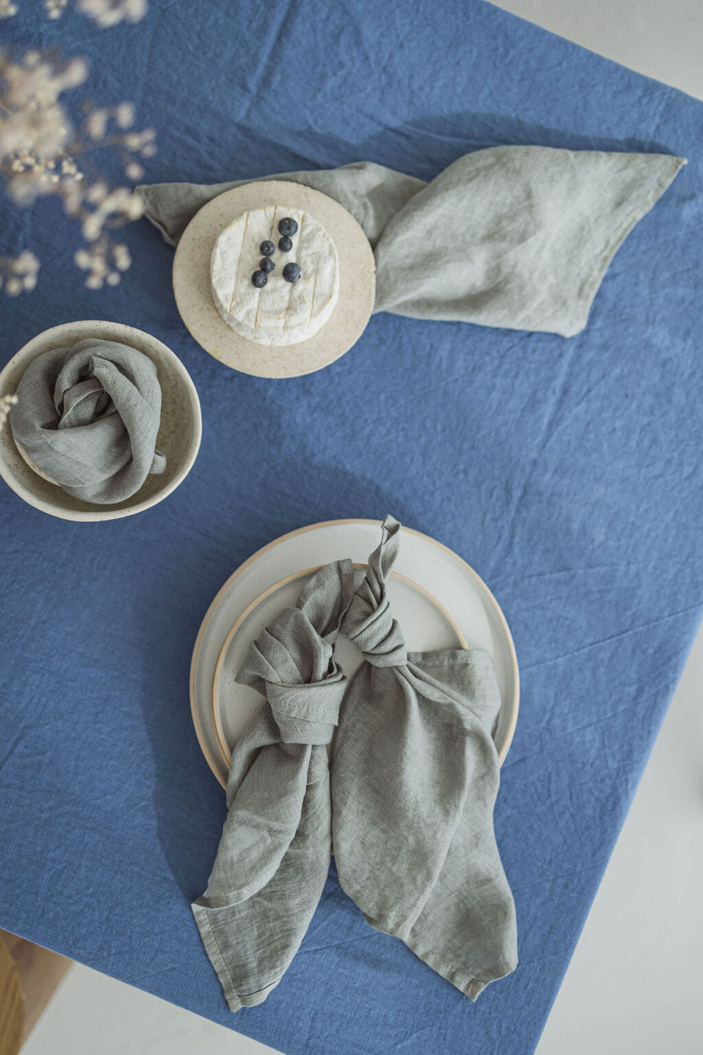 Ocean Blue Linen Tablecloth – Various Sizes Old Linen Mill