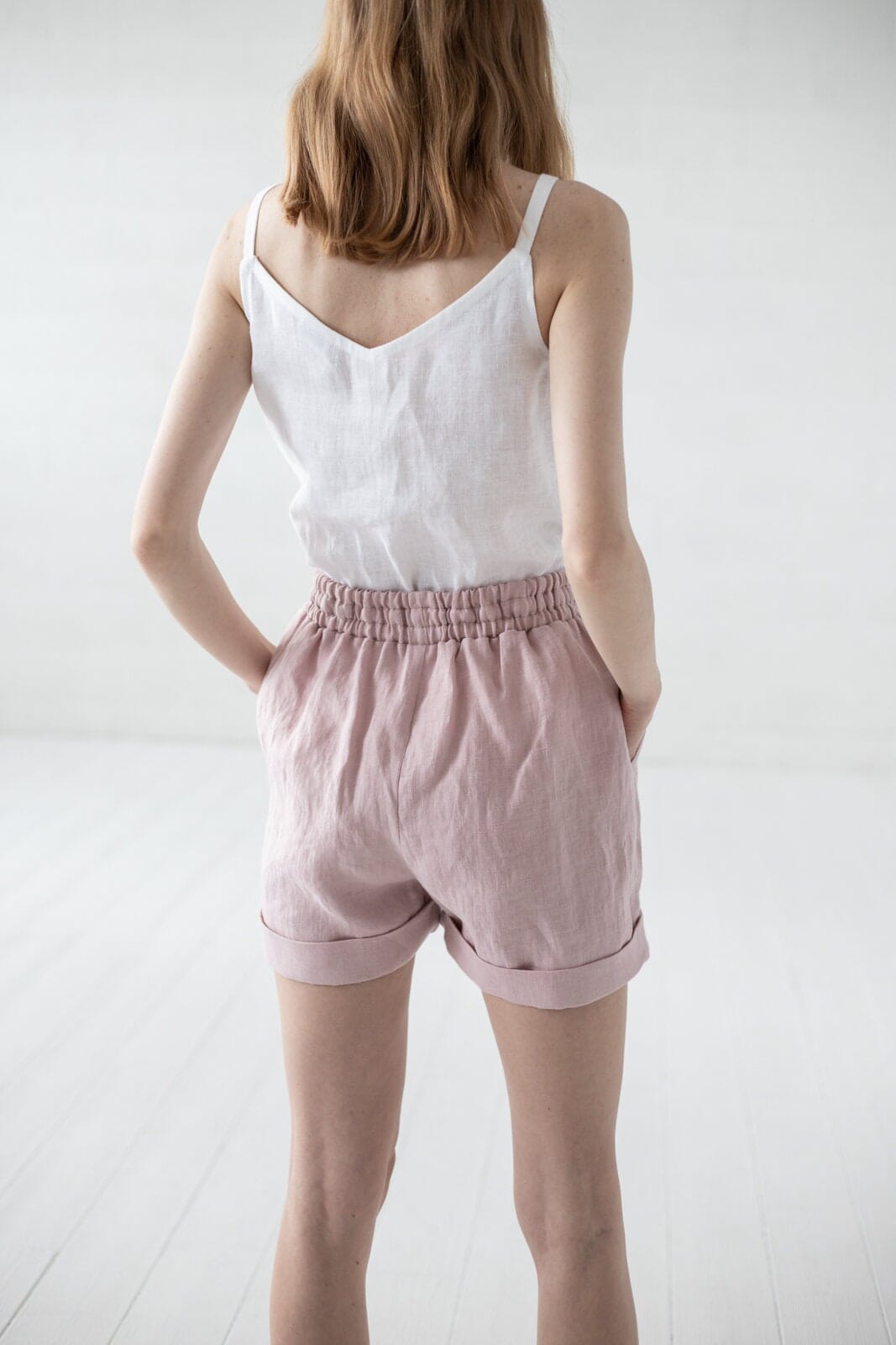 Office Style Linen Shorts Old Linen Mill 