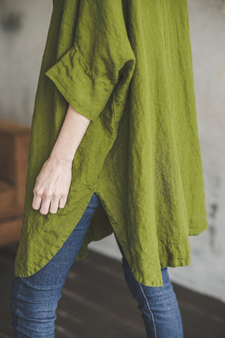 Oversized Kimono Linen Shirt Sleeves Old Linen Mill 