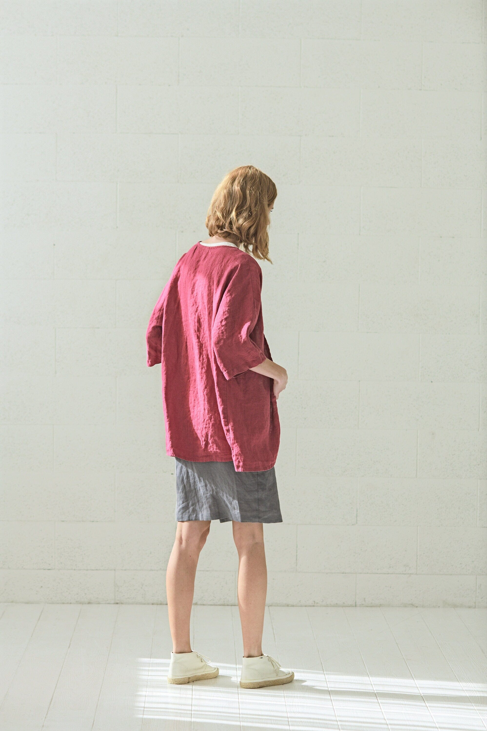 Oversized Linen Kimono Jacket Old Linen Mill 