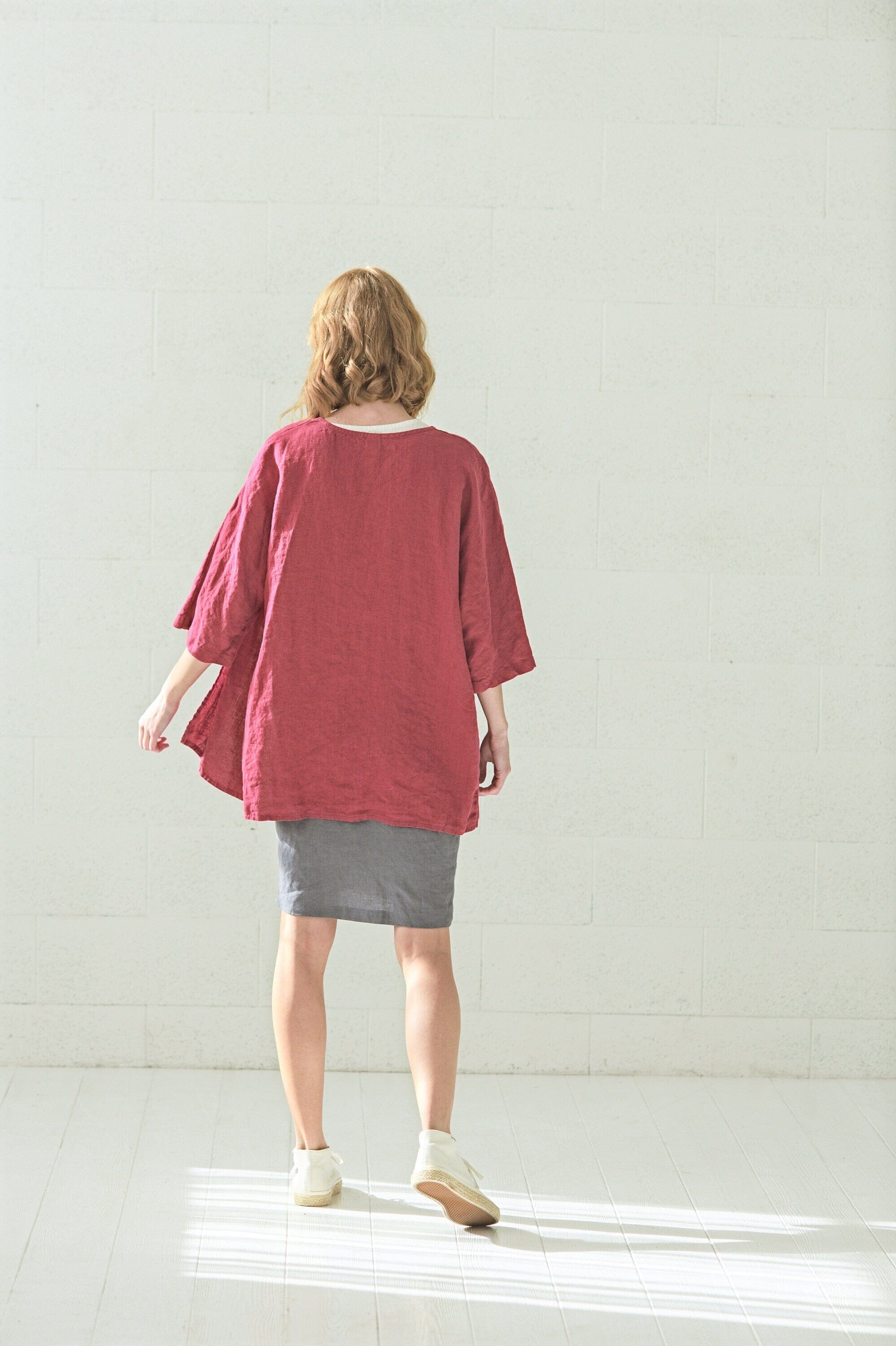 Oversized Linen Kimono Jacket Old Linen Mill 