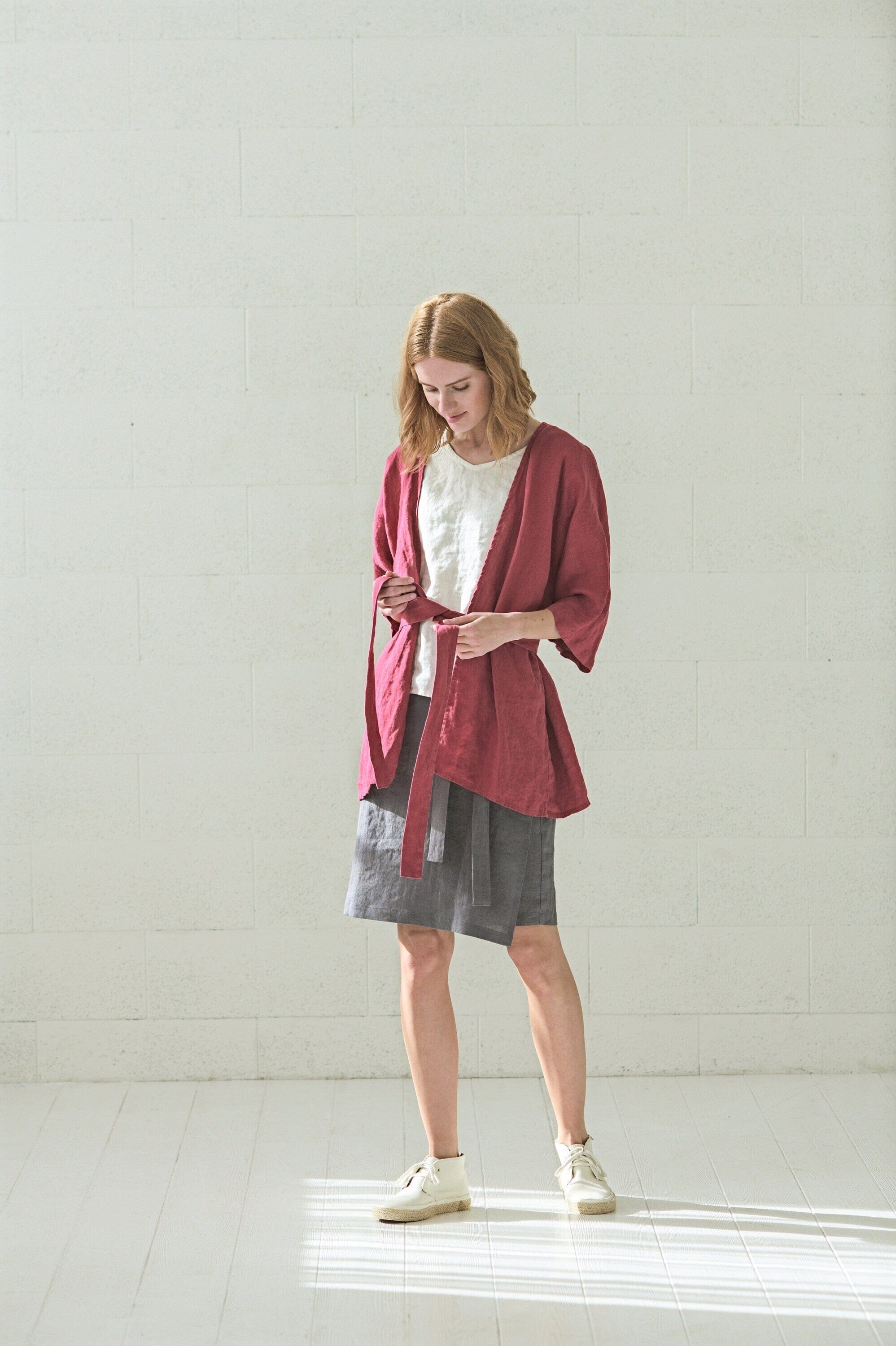 Oversized Linen Kimono Jacket Old Linen Mill 