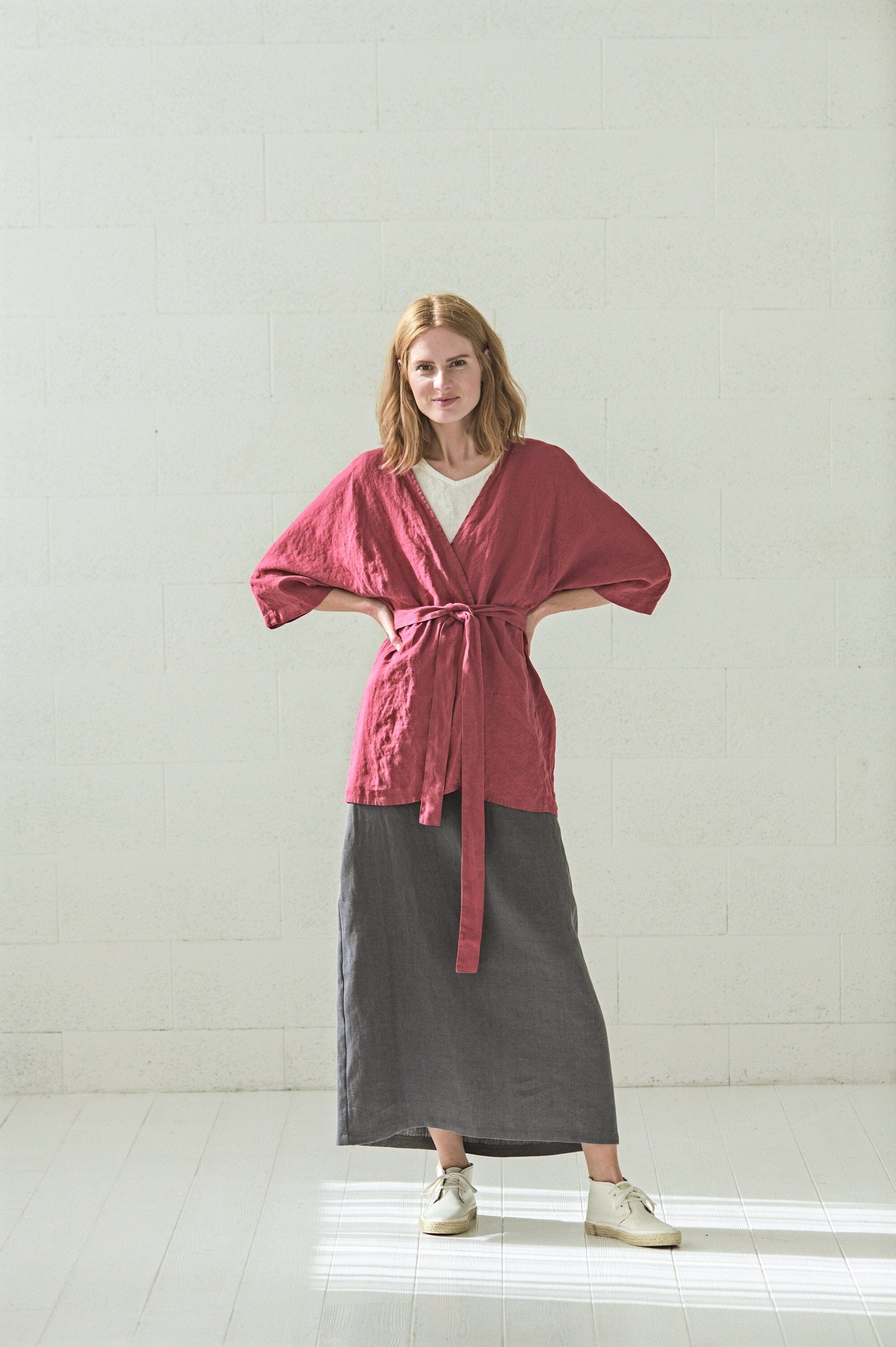 Oversized Linen Kimono Jacket Old Linen Mill 