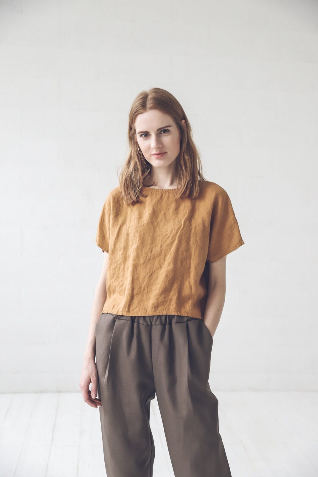 Oversized Linen Tee Blouse Old Linen Mill 