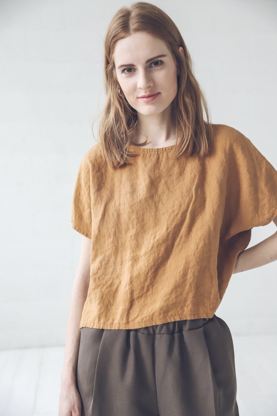 Oversized Linen Tee Blouse Old Linen Mill 