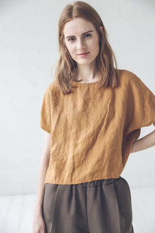Oversized Linen Tee Blouse Old Linen Mill 
