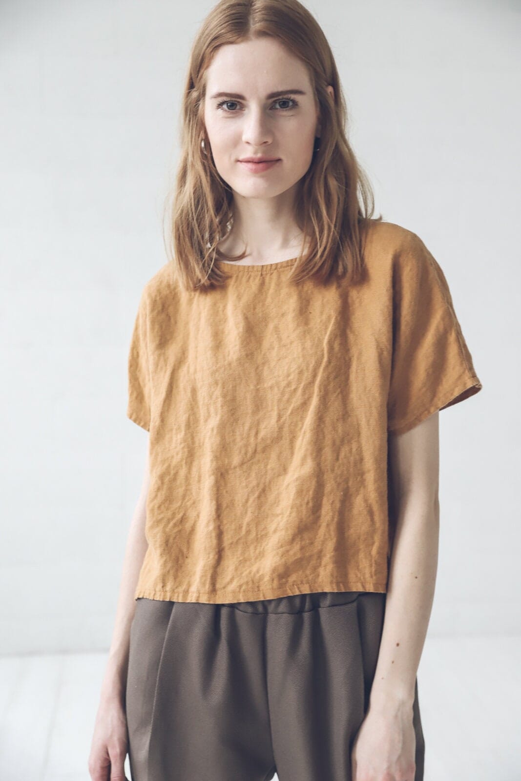 Oversized Linen Tee Blouse Old Linen Mill 