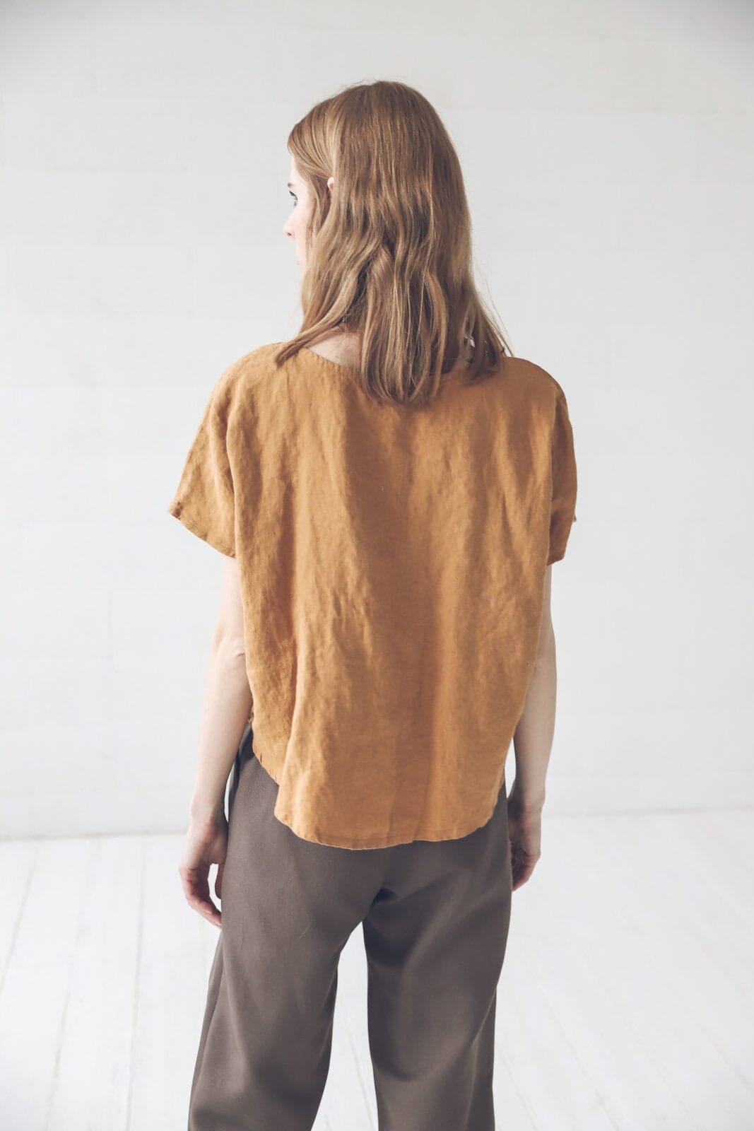 Oversized Linen Tee Blouse Old Linen Mill 