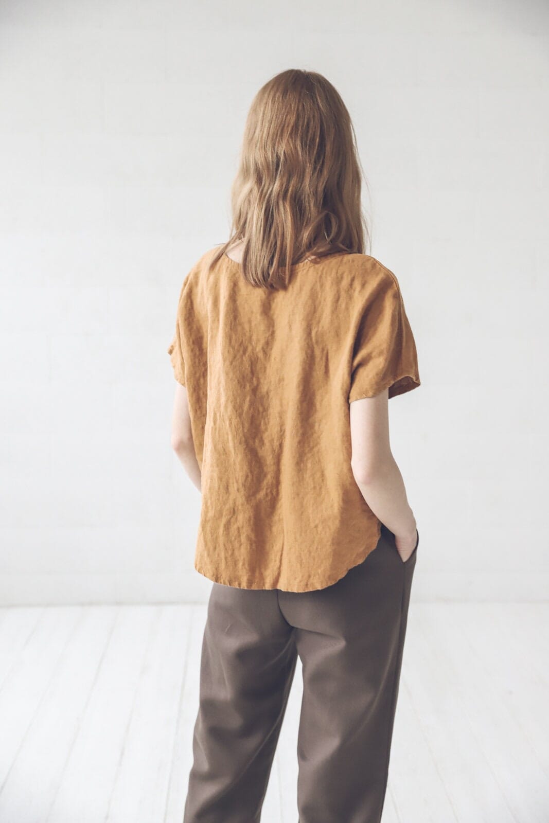 Oversized Linen Tee Blouse Old Linen Mill 