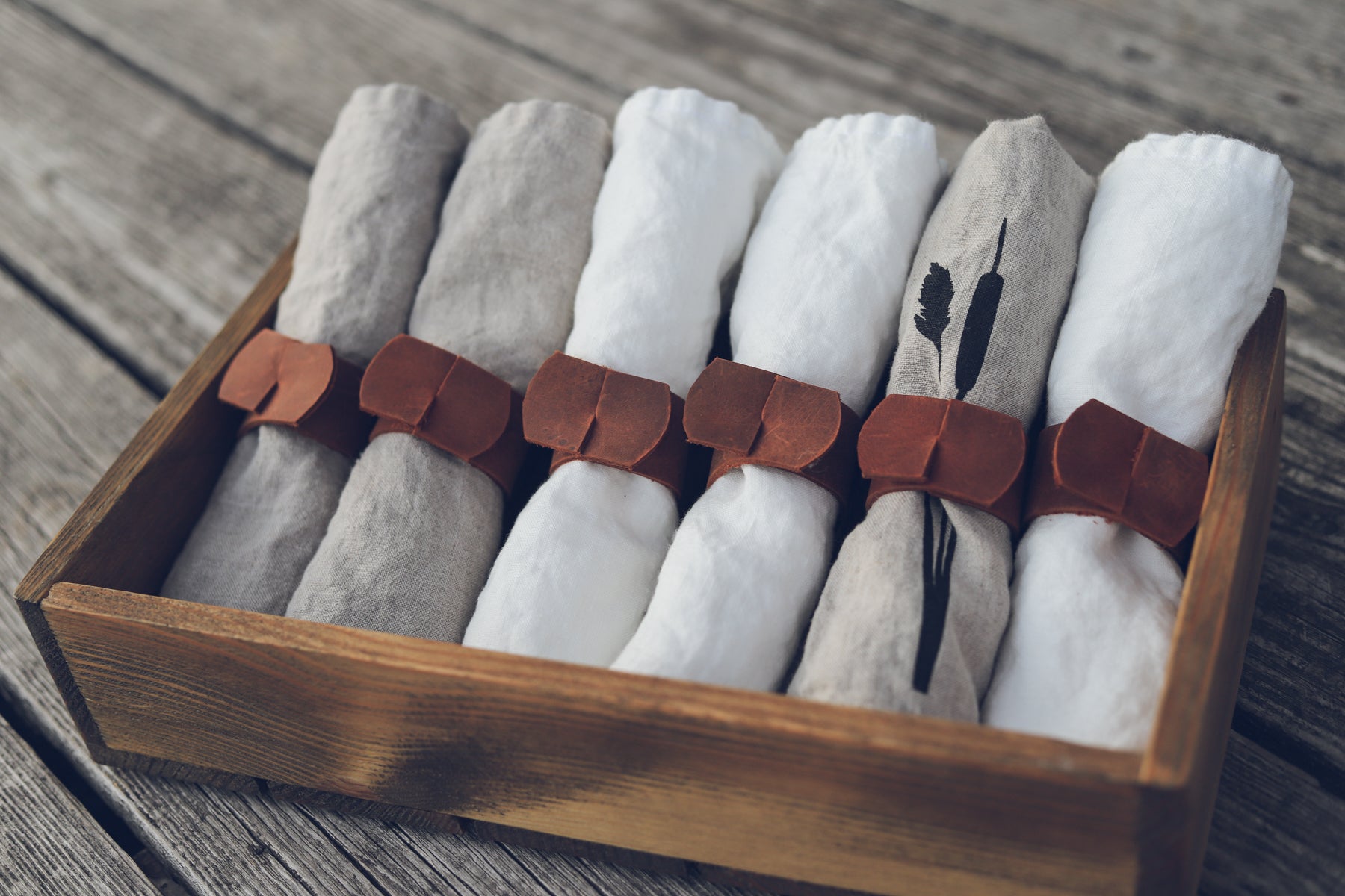 Personalized Handmade Leather Napkin Rings Old Linen Mill