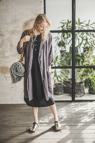 Personalized Leather Handle Strap with Gray Wool Throw Blanket Old Linen Mill 