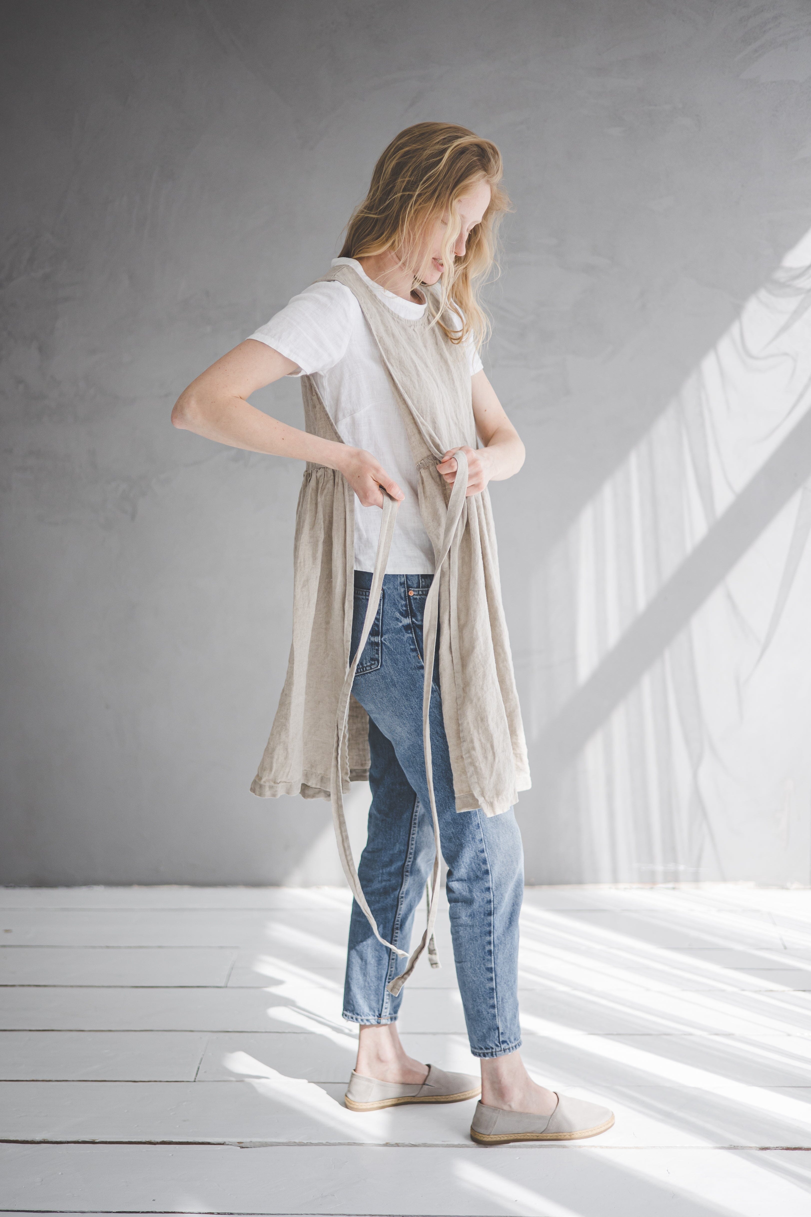 Pinafore Apron Dress Old Linen Mill