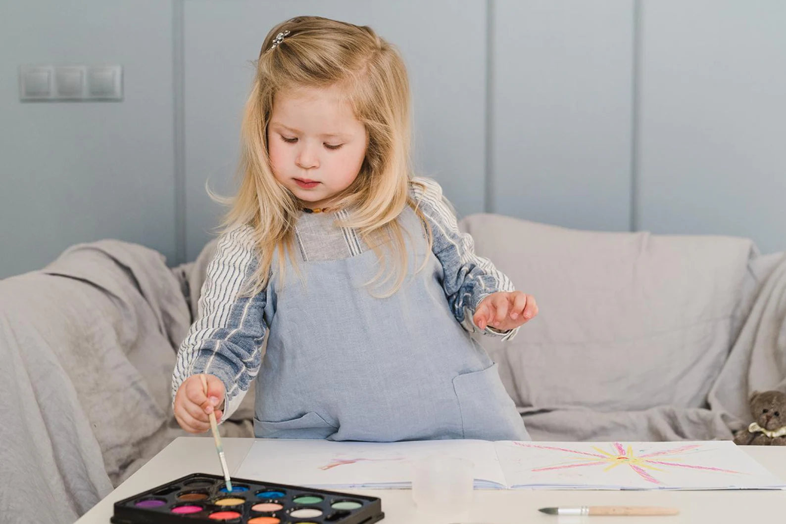 Pinafore Linen Apron for kids in Various colors APR001CHD Old Linen Mill