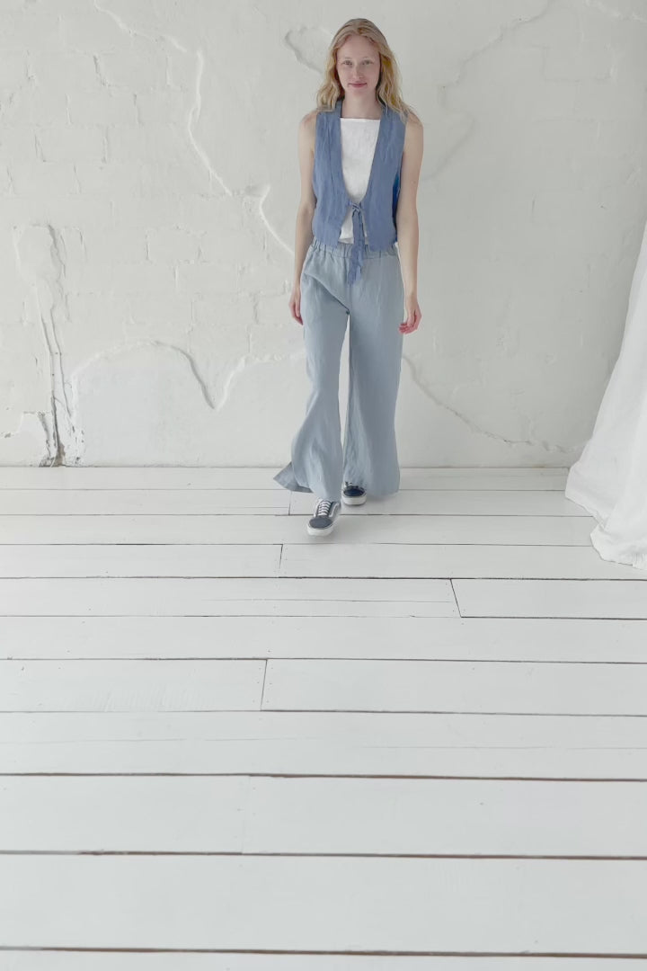 Linen Trousers with Side Slits