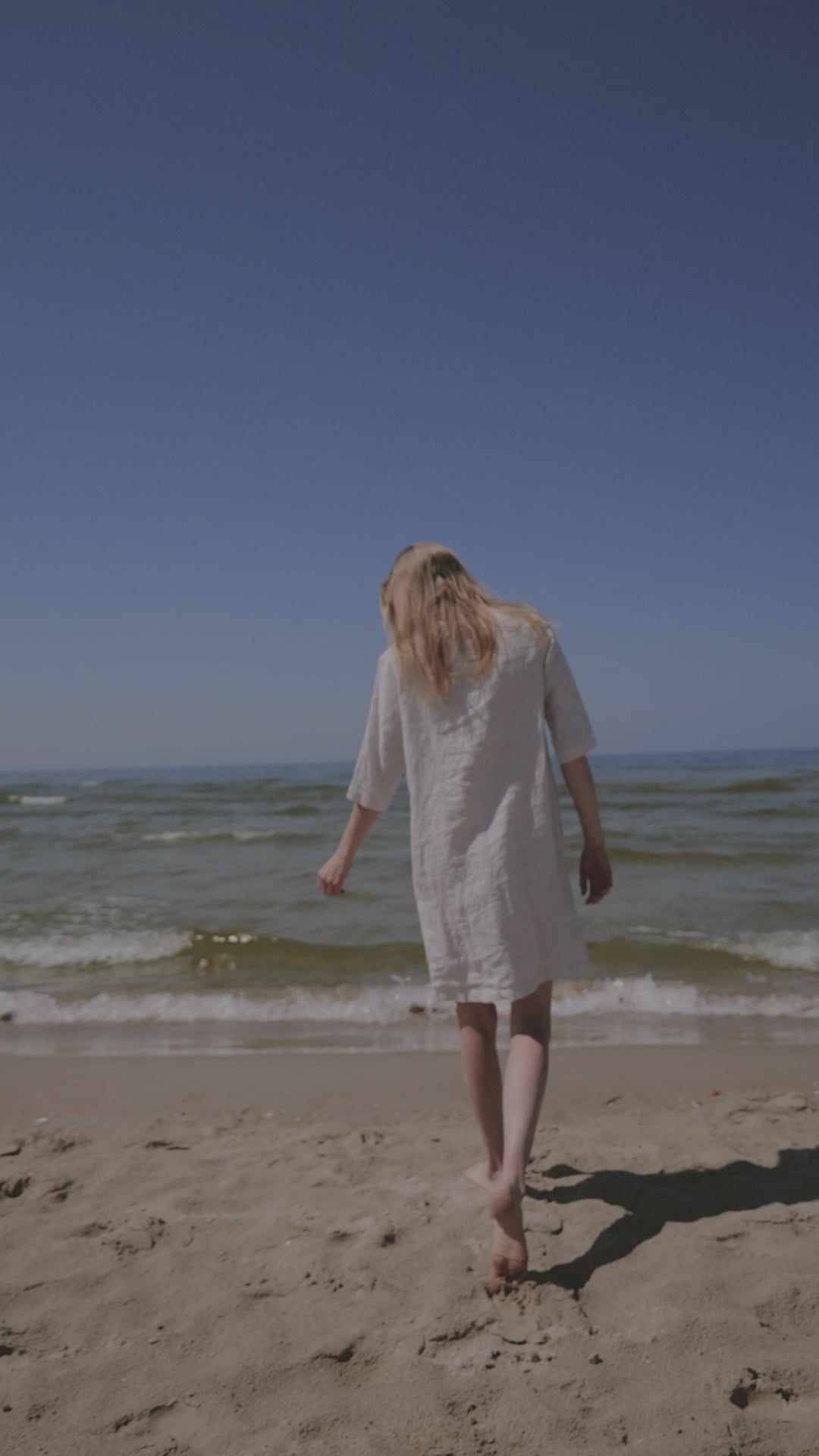 Classic Minimal Linen Tunic Dress, Plus Sizes