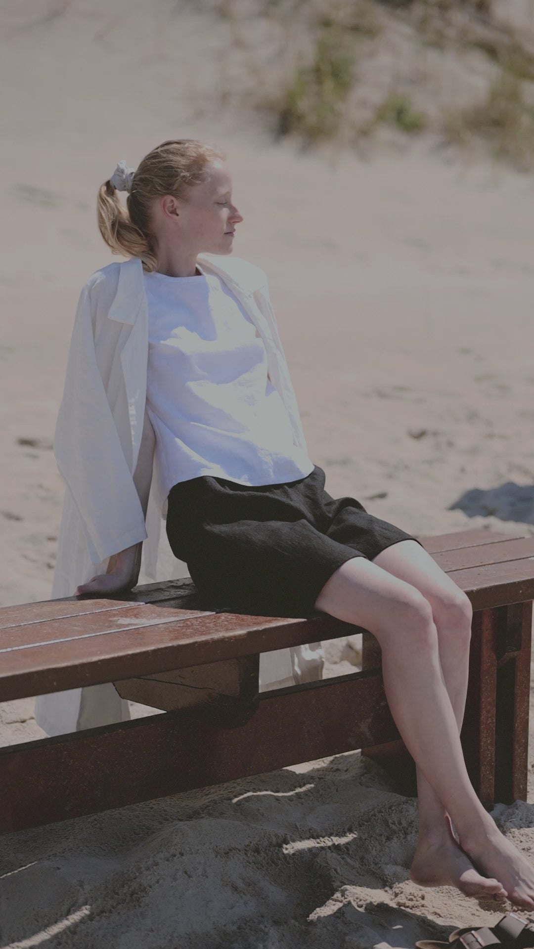 Linen Oversized Jacket with Side Pockets