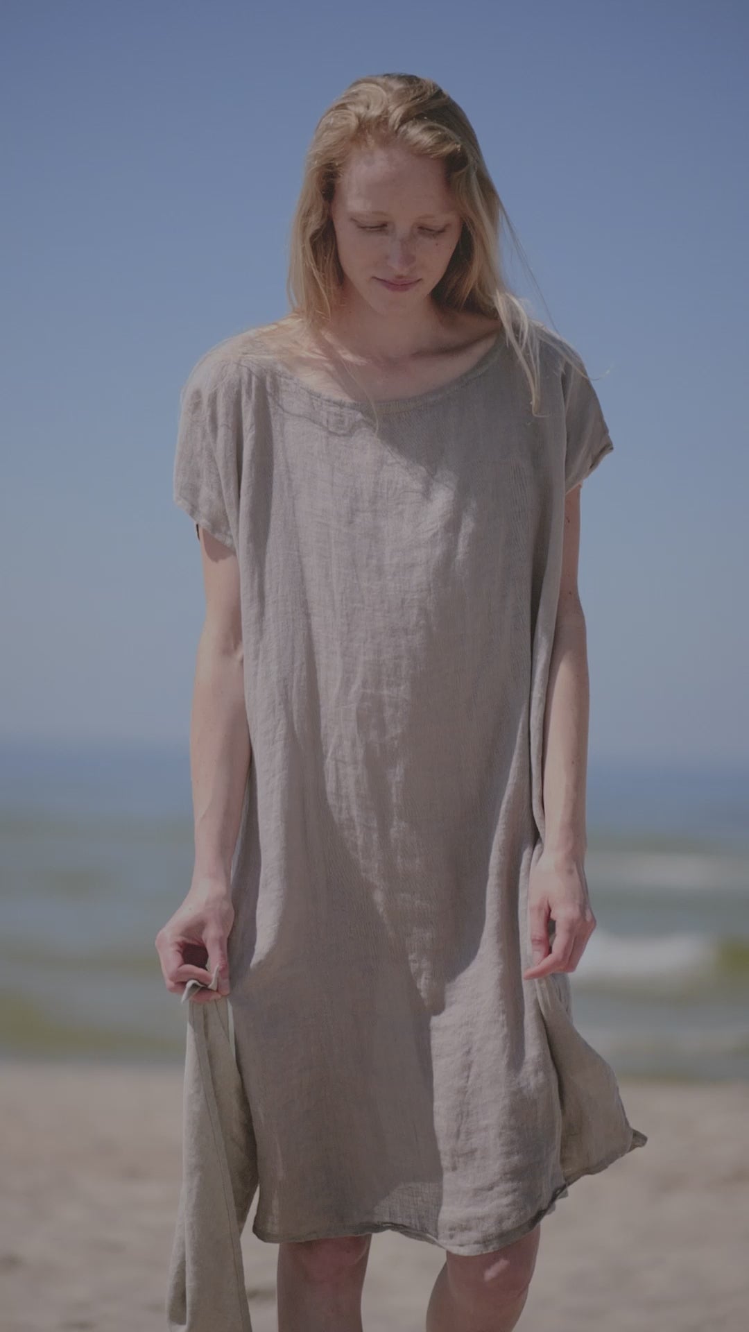 Beach Linen Summer Caftan, Linen Beach Dress for Women