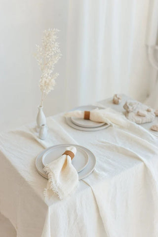Pure Linen Tablecloth Decor Old Linen Mill Mellow Rose 140 x 170 cm; 55.1" x 67" 
