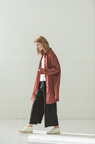 READY TO SHIP Casual Linen Shirt for Women Solid Grey / M/L Old Linen Mill